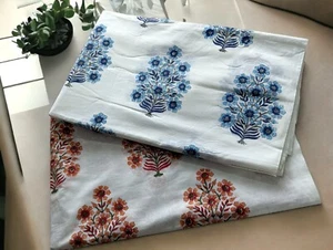 Traditional Indian 100% Cotton Hand Block Printed Dress Material Craft Fabric - Picture 1 of 17
