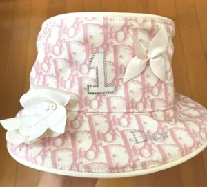 Christian Dior Oblique Trotter Monogram Bucket Hat #58 Rhinestone Pink Women - Picture 1 of 3