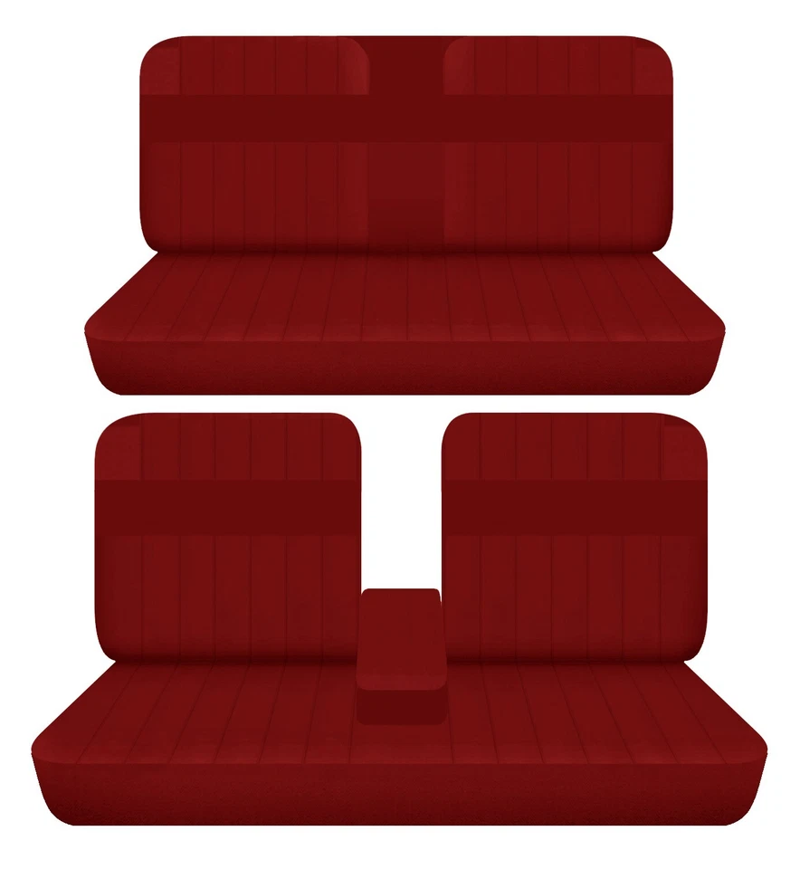 Se adapta a Lincoln Continental 1966 sedán fundas de asiento delanteras y traseras algodón granate Foto 1 de 1