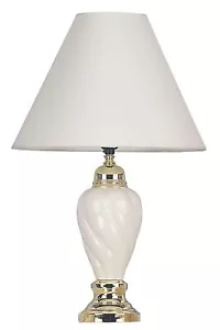ORE International 6116IV 22-Inch Ceramic Table Lamp, Ivory - Picture 1 of 1
