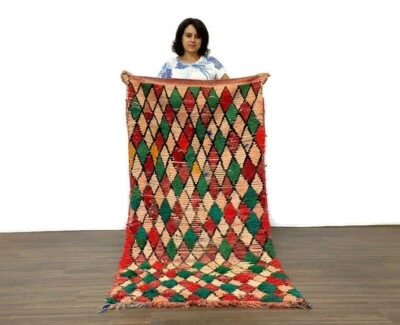 Vintage Soft Wool Runner Rug,Moroccan Entryway Shag Kilim Area Rug,Handmad,3x7ft - Image 1 of 4