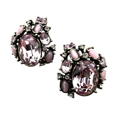 Серьги-клипсы Heidi Daus с розовым кристаллом жемчугом бронзой люстра - Изображение 1 из 3
