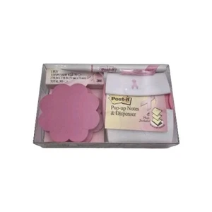 Post-it Pop-up Notes Dispenser Breast Cancer With Notes & Pen Pink Sheets New - Picture 1 of 8