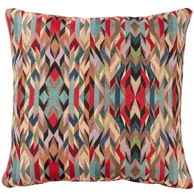 Nomad Tapestry Cushion. Multicoloured Rustic Navajo Geometric Design. 17x17" - Image 1 of 4