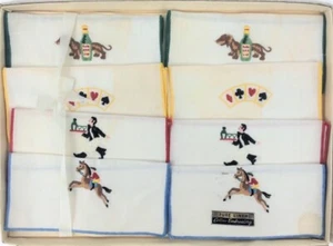 "Boxed Set x 8 Tri-Fold Madeira Leinen Gaming Cocktail Servietten" - Bild 1 von 4