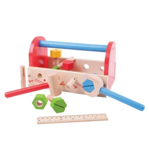 Bigjigs Toys Niños Mi Primera Caja de Herramientas de Madera con Herramientas Construcción Construcción - Imagen 1 de 3