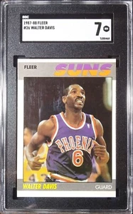 1987-88 Fleer Basketball [Base] #26 Walter Davis HOF PHO Suns 1978 ROTY NM SGC 7 - Bild 1 von 12