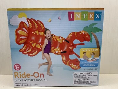 Intex Giant Lobster Inflatable Ride On Pool Toy Raft Float 84" x 54" ages 3+ - Image 1 of 3