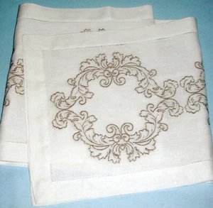 Sferra Blanco Festival Lino Corredor de Mesa Dorado Floral Rollo Bordado 15x90 Nuevo - Imagen 1 de 5