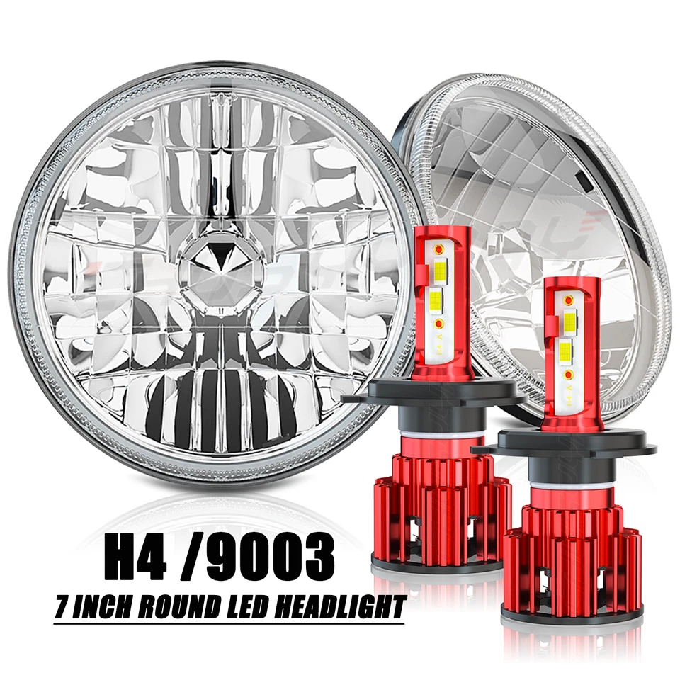 DOT Approved pair 7inch Round LED Headlights Halo DRL For Datsun 280ZX 240Z 260Z - Image 1 of 4