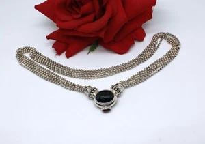 Sterling Silver Espo Sig Onyx 58.75g 19" Necklace CAT RESCUE - Picture 1 of 2
