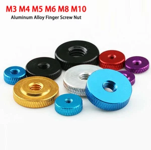 M3 - M10 Thin Type Aluminum Alloy Through Hole Knurled Thumb Nut Hand Grip Knob - Picture 1 of 8