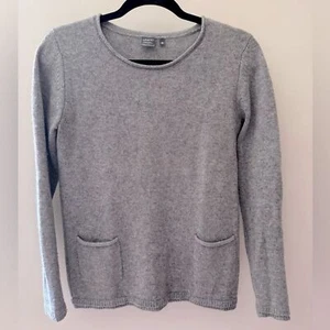 Suéter de Colección ADAGIO Gris Cachemira y Lana Merino Cuello Redondo con Bolsillos Talla 36 - Imagen 1 de 7