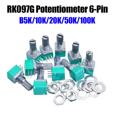 RK097G 6Pin 5/10/20/50/100K Mit Schalter Audio-Verstärker Dichtungspotentiometer • 1.74€