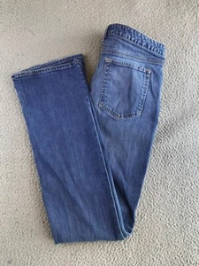 Eddie Bauer Jeans Women 12 L Blue Denim Medium Wash Mid Rise Straight 33" Inseam - Picture 1 of 22