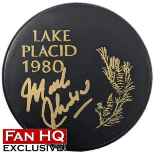 Mark Johnson Autographed Fan HQ Exclusive 1980 Lake Placid Puck - Picture 1 of 4