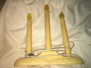 Vintage 3 Light Candolier Electric Christmas Window Candelabra Bulbs Decoration - Picture 1 of 3