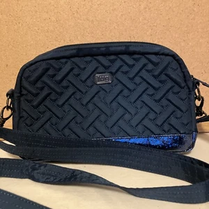 NWOT Lug Punter Nylon Blue Glitter Metallic Crossbody Bag - Picture 1 of 14