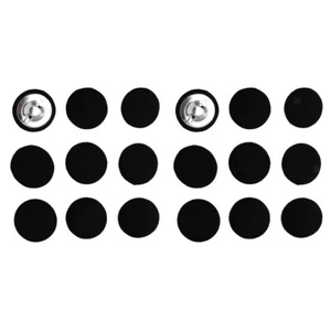 Pack of 20 Black Fabric Covered Buttons Scrapbook Cardmaking Bag Shoes - Picture 1 of 12