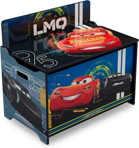 Disney Cars Large Toy Box Storage Organiser Delta Children Furniture Chest - Picture 1 of 7