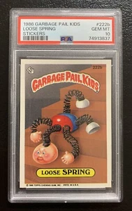 1986 Garbage Pail Kids OS6 Loose Spring 222b PSA 10 GEM MINT-RARE GEM CARD!! TWT - Picture 1 of 3