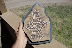 Vintage Pete Cattermole carved stone Thunderbird Eagle Petroglyph Artist signed - Picture 1 of 6