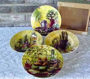 Cypress Home "Buon Appetito" Dessert Plates (4) Food Themed " Colorful Box - Picture 1 of 11