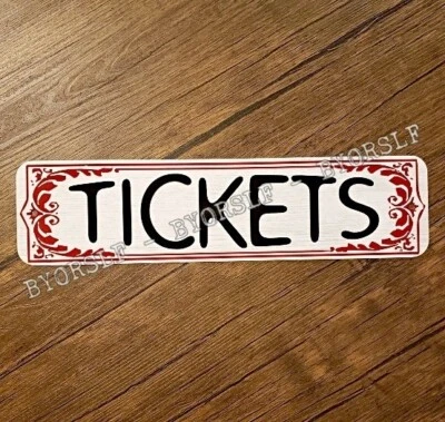 Metal Sign TICKETS ticket booth box office movie theater circus fair agent stand - Image 1 of 3