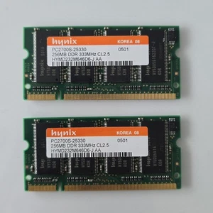 Hynix DDR RAM Kit - 2x 256MBSO-DIMM PC2700S 333MHz - Bild 1 von 1