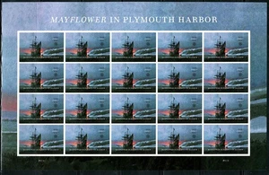Panel de 20 estampillas Forever Scott # 5524 (MNH) Mayflower in Plymouth Harbor de Estados Unidos 2020 (MNH) - Imagen 1 de 1