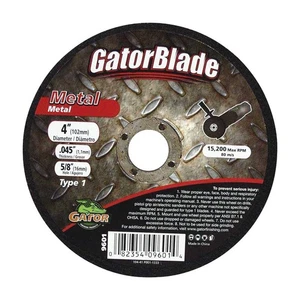Gator 9601 Aluminum Oxide 15,200 RPM Cut-Off Wheel 4 Dia. x 5/8 Arbor in. - Picture 1 of 1