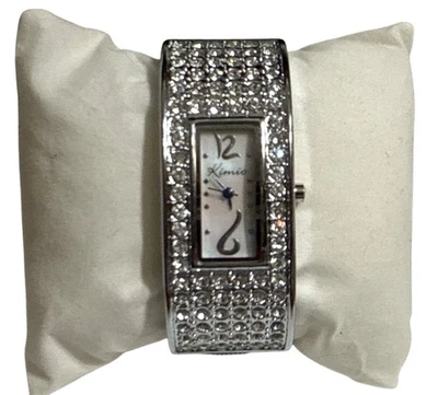 LADIES' KIMIO BANGLE WATCH WIDE BAND STAINLESS STEEL BLUE DIAL  6" NWOT - Image 1 of 4