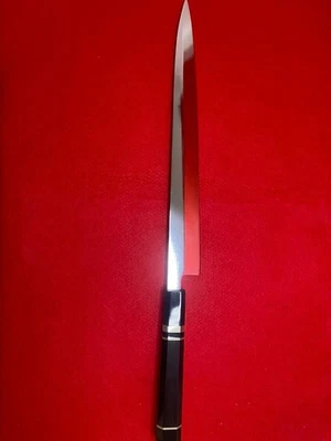 Cuchillo Shaku Yanagiba 300 mm mango de madera negra de acero inoxidable Foto 1 de 4