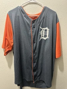Detroit Tigers True Fan Trikot 3XL grau orange Knopfleiste MLB Baseball Shirt - Bild 1 von 13