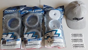 PROLINE CONVICT S3 1/8 OFF ROAD TRUGGY TYRES AND RIMS WITH PROLINE RACING HAT - Picture 1 of 5