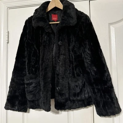 Esprit Black Fully Lined  Faux Fur Jacket Coat Medium Great Condition-Very warm! - Image 1 of 4