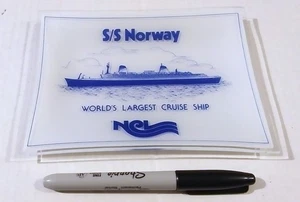 RARO - S/S NORUEGA NCL CENICERO DE CRISTAL TRANSPARENTE CRUCERO MÁS GRANDE DEL MUNDO - Imagen 1 de 2