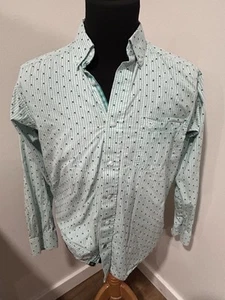 Ariat Men’s Shirt Size M Turquoise Geometric Button Western Rodeo Fit - Picture 1 of 6