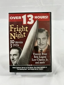 Fright Night DVD 10-Movie Horror Pack Vincent Price Bela Lugosi Lon Chaney - Imagen 1 de 3