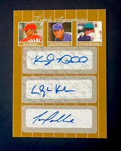 2007 Just Minors Gold CLAYTON KERSHAW DRABEK GALLARDO Triple Auto RC #’d /10 ‘ - Picture 1 of 2