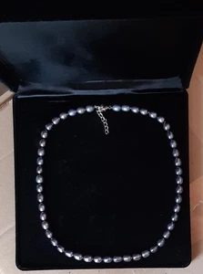 Süßwasser Perlenkette Blau - Bild 1 von 4