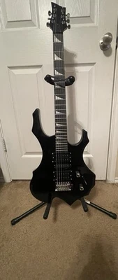 Electric Guitar Black with Stand - Image 1 of 3