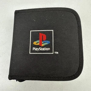 Sony PlayStation Carry Case Travel Bag Game Case Black Zip Up Vintage - Picture 1 of 7