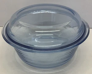 Pyrex Corning Blue B9 Auflaufform mit Deckel 22 cm Durchmesser 9 cm tief makellos. - Bild 1 von 16