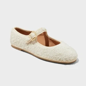 Women's Halston Shearling Mary Jane Ballet Flats with Memory Foam Insole Size 10 - Picture 1 of 3
