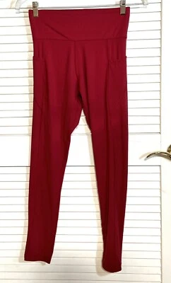 Aeropostale Red Leggings Size M Ankle Athletic Pockets Women New - Image 1 of 4