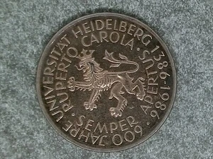 5 DM Gedenkmünze 600 Jahre Universität Heidelberg Ku-Ni 10g 1986 BRD unz. - Bild 1 von 2