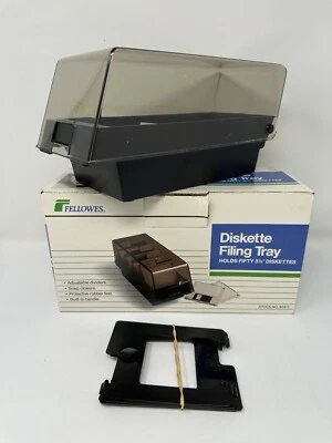 Vintage Fellowes  3 1/2” 50 Diskette Tray Storage Box Container 90311 - Image 1 of 3