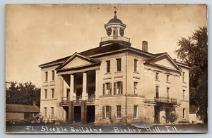 RPPC Bishop Hill Steeple Building, Bishop Hill, Illinois 1910er Postkarte - Bild 1 von 4