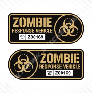 Zombie Response Vehicle Sticker Set Vinyl Decal Gold Colour Car Truck  - Picture 1 of 3